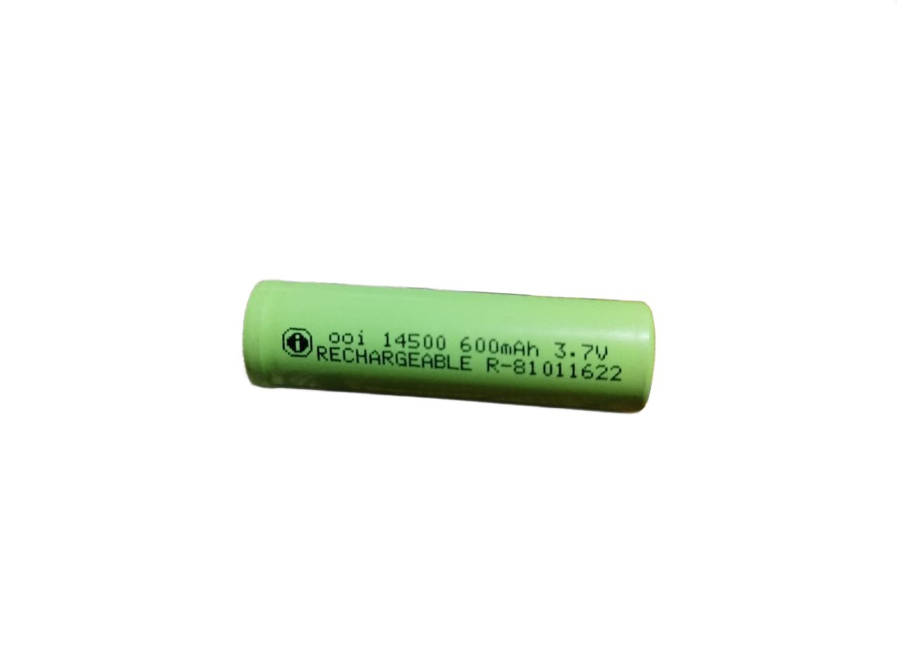 3.7V 600mAh 14500 Li-ion Rechargeable Battery Cell - AA Size
